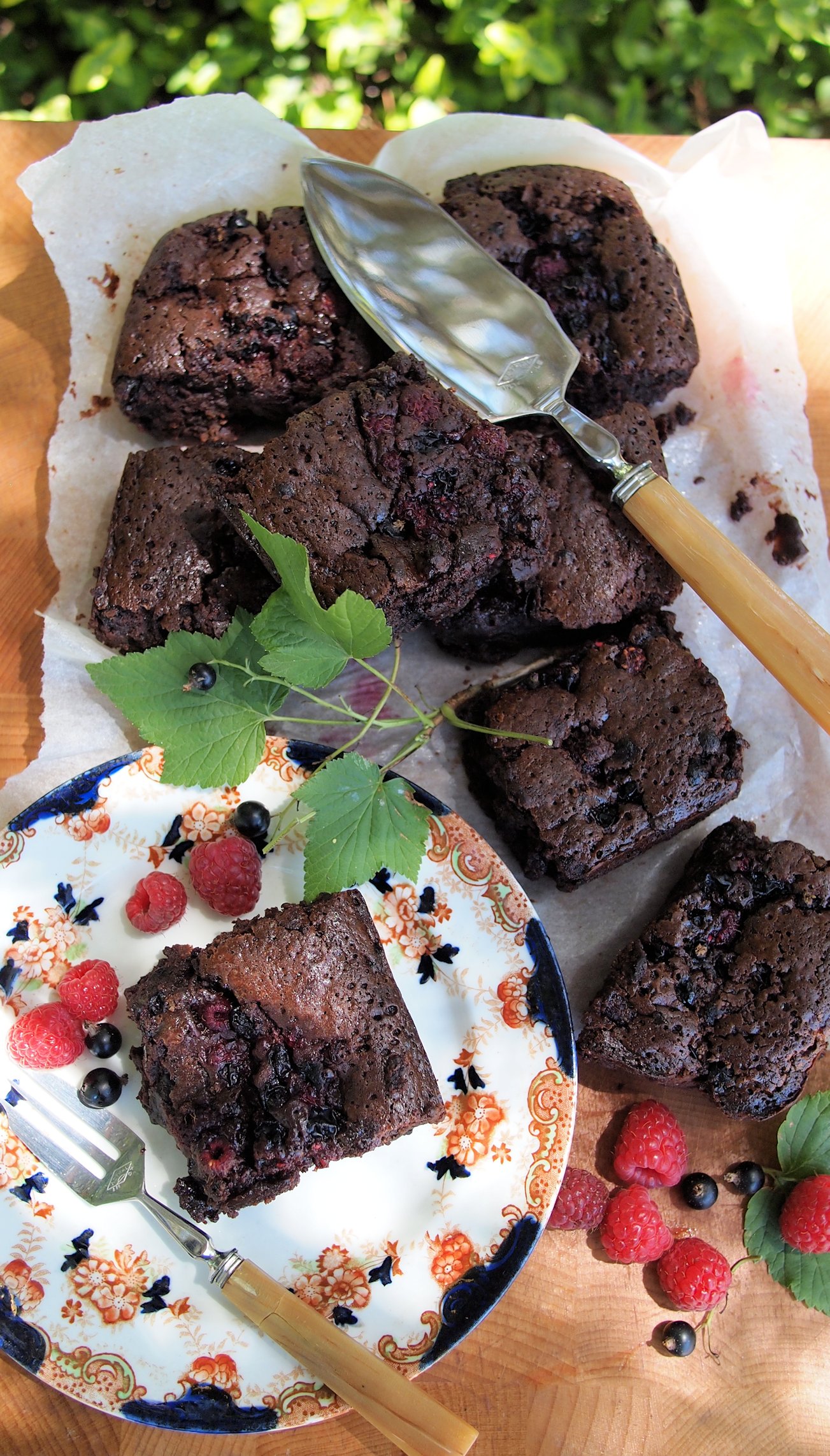 Double Chocolate and Summer Berries Truffle Slice