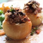 Thyme Scented Baked Onions with Bacon & Cheese for Herbs on Saturday