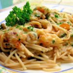 Easy Family Supper: Baked Garlic Prawn & Spaghetti Gratin ~ A One Pot Meal!