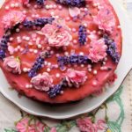 Vanilla, Strawberry & Rose Victoria Sponge Cake for Lavender and Lovage’s 1st Year Blog Birthday!