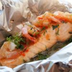 Fish on Friday and ON the BBQ! Chilli, Garlic & Lime Barbecued Salmon Parcels with Prawns