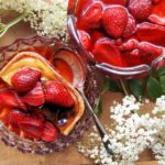Strawberries and Flowers for Tea – Strawberry & Elderflower Cake and Tart Topping