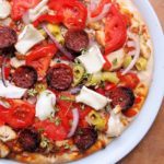 Piquant Pizza with Goat’s Cheese, Chorizo and Chillies for a Great Midweek Supper