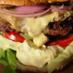 French Burgers for Bastille Day! Béarnaise, Blue Cheese and Red Onion Burgers