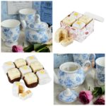 Mother’s Day Gifts: Blue Chintz Tea Set and Spring Flowers Fondant Fancies