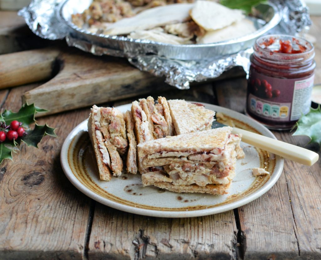 Leftovers Legend! The Great Christmas Turkey, Stuffing, Bacon & Cranberry Club Sandwich