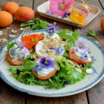 Provençal Stuffed Apricot & Goat’s Cheese Salad with Edible Flowers