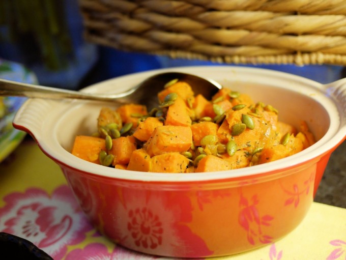 Sweet Potato Salad with Pumpkin Seed, Onion & Lime