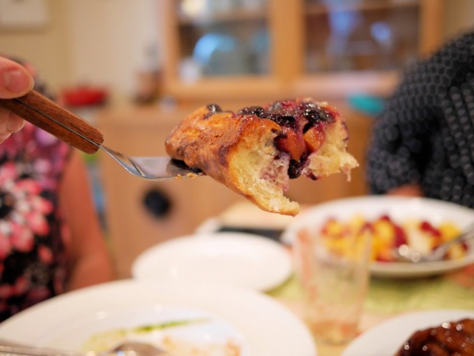 Peach Blueberry Sticky Buns