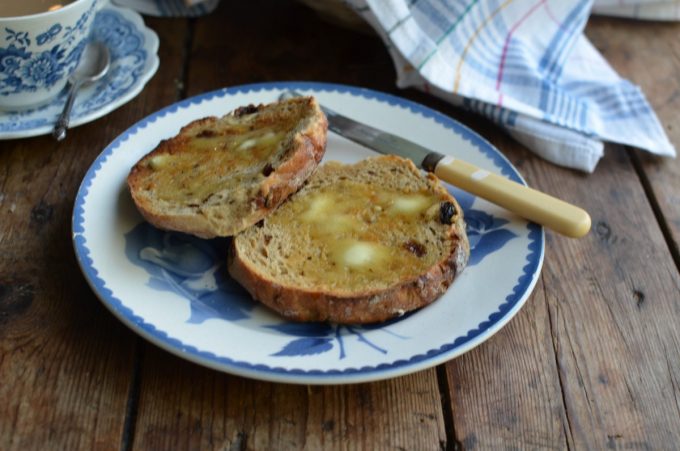 toasted teacakes and a