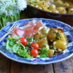 Cheesy Roast New Potatoes with Wild Garlic