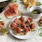 Focaccia Bites with Pesto and Prosciutto di Parma