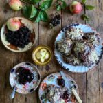 Lemon Glazed Blackberry & Apple Scones