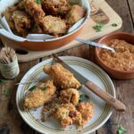 Chorizo Croquetas with Romesco Sauce