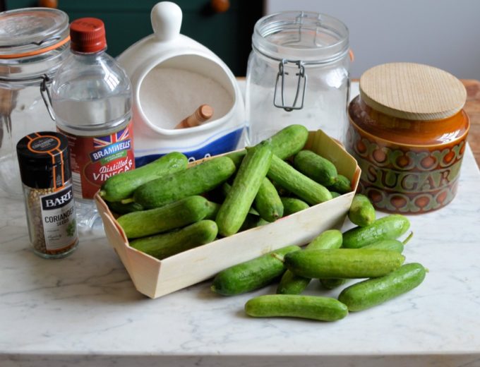 Quick Sweet Pickled Cucumbers Lavender and Lovage