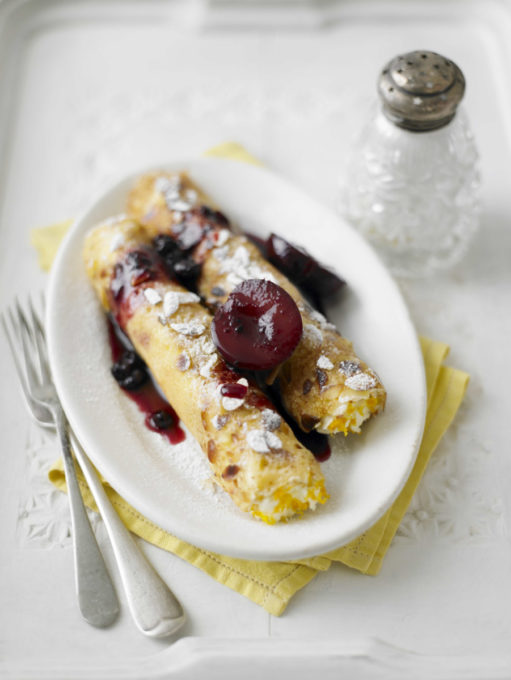 Almond Crepes with Plums